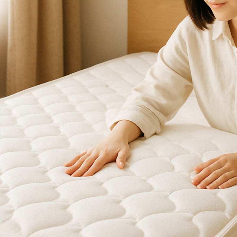 マットに手を添える女性