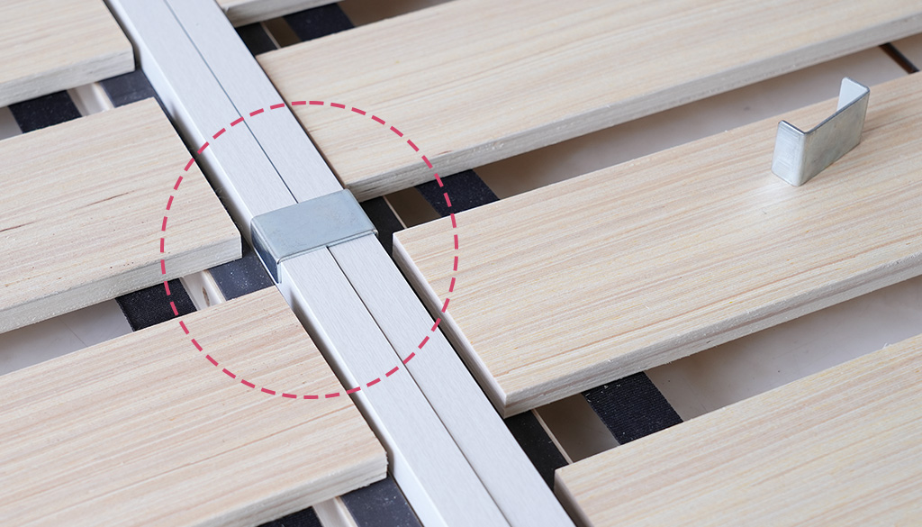 ベッド同士を連結している写真